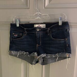 Hollister Women's Dark Blue Jean Shorts